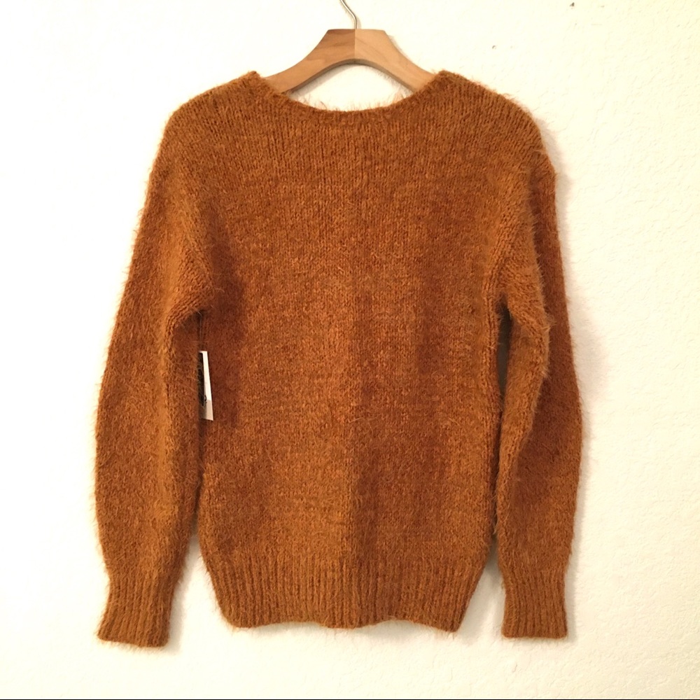 BP. Fuzzy V-neck Eyelash Long Sleeve Sweater NWT - Picture 4 of 6